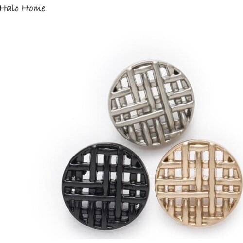 Halo Home 5pcs Weave Metal Buttons for Sewing Scrapbooking Jacket Blazer Sweaters Gift Crafts Handwork Clothing Headwear 18mm
