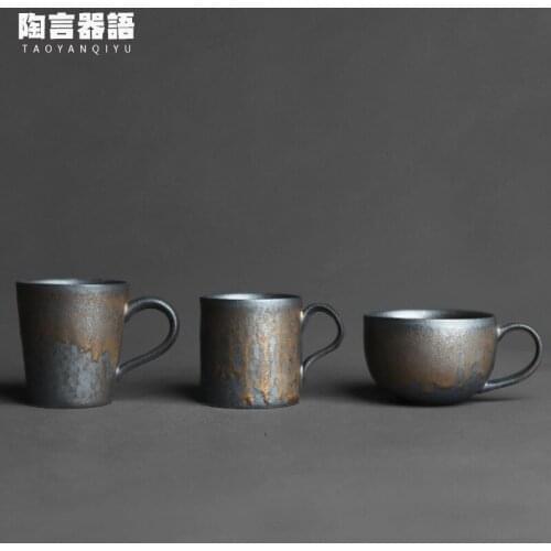 Jingdezhen Japanese Kiln Black Gold Master Tea Cup In Hand Hand To Restore Coarse Ceramic Coffee Cups Of Milk Tea 130ml 150ml