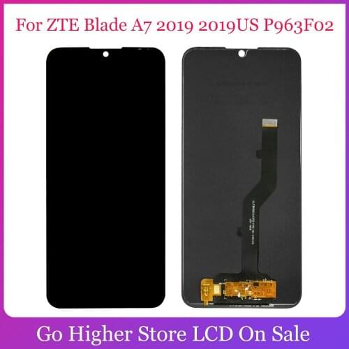 For ZTE Blade A7 2019 2019US P963F02 LCD Display Touch Screen Encoding Converter Assembly black color with tools
