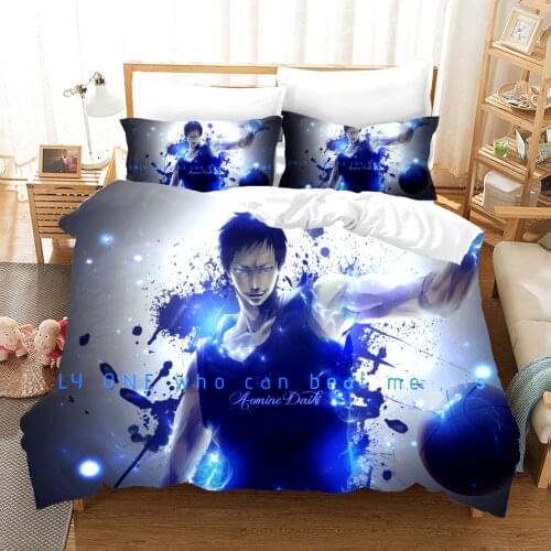 Anime Kids Kurokos Basketball Bedding Set 3D Print Comforter Luxury Duvet Cover Set Home Textile Queen King Single Size Cartoon