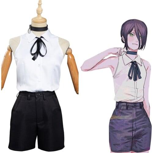Anime Chainsaw Man Reze Cosplay Costume Adult Women Outfits Sexy Sleeveless Vest Shorts Bow-Tie Suit Costom Make