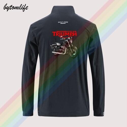 New Triumph Speed Master Motorcycles Outdoor jacket mens zipper comfortable Soft jacket mens casual Back printing Asian size