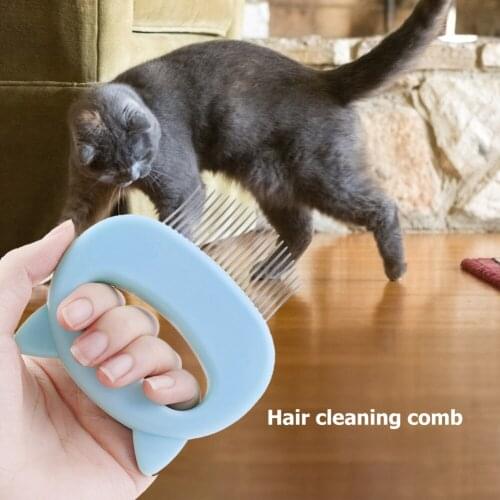 Shell-shaped Handle Pet Massage Brush for Cat Kitten Manual Removal Loose Hair Grooming Shedding Cleaning Plastic Comb