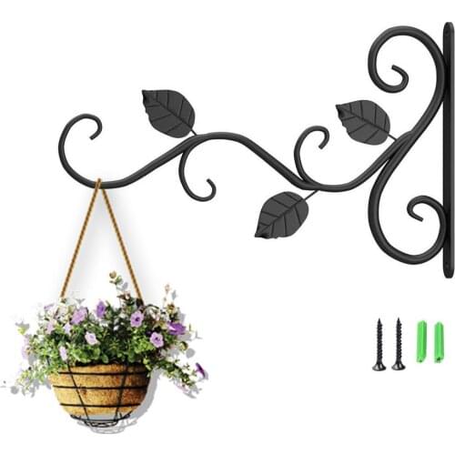 Hanging Bracket Metal Outdoor Hooks For Flower Pots Bird Feeder Wall-mounted Iron Basket Hook Hanger Balcony Garden Decoration
