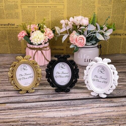 10pcs Oval Baroque Mini Photo Frame For Wedding Baby Shower Party Christmas Birthday Favor Gift Souvenir