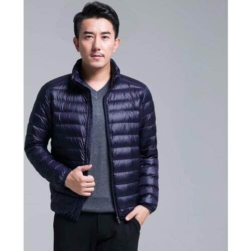 Mens Ultra Lightweight Packable Down Jacket Water and Wind-Resistant Breathable Coat Big Size Men light down jackets