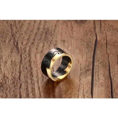 Fashion Titanium Steel Detachable Irregular Men Ring Gold Silver Black Decorate Jewelry Christmas Party Valentine Gift Accessory