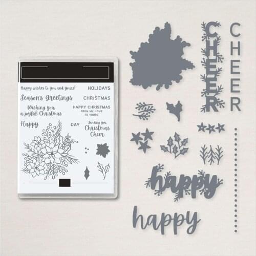 CHEER Star Grass Snowflake Stamps And Dies New Arrival 2021 Scrapbook Diary Decoration Stencil Embossing Template Diy Handmade