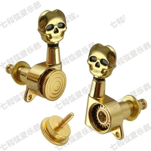 3R3L Gold Skull Head Locked String Guitar Tuning Pegs keys Tuners Machine Heads for Acoustic Electric Guitar accessories parts
