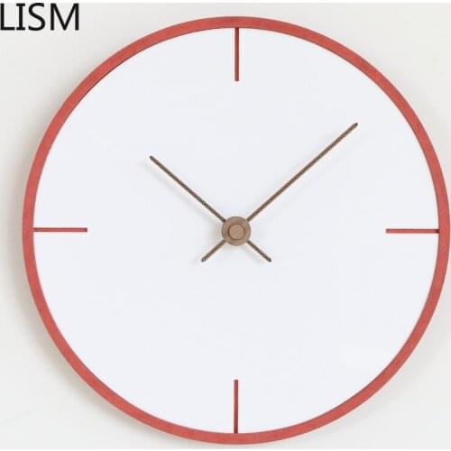 Wall Clock Vintage Wood Nordic Minimalist Modern Living Room Wall Clock Solid Wood Mute Home Decoration Fashion Reloj De Pared