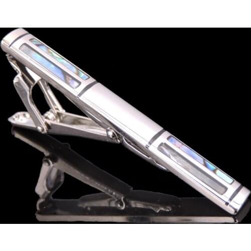 New blue shell tie clip spring fashion jewelry mens business shirt suit tie badge pin fathers Day gift tie clip