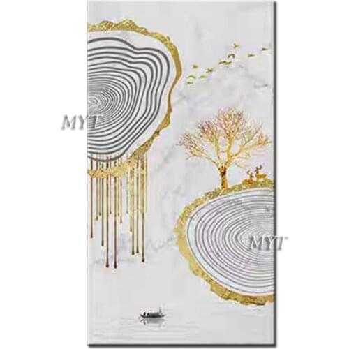 Limited Paint By Painting High Flying Bird The Boat Rings Of Tree Combine Into A Picture 100% Wall Art Home Decor