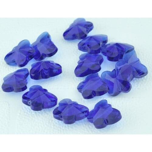 Wholesale 500pcs/lot 11x14mm Glass Crystal Bead Butterfly Faceted Beads Royal Blue Color fit bracelet or neckalce