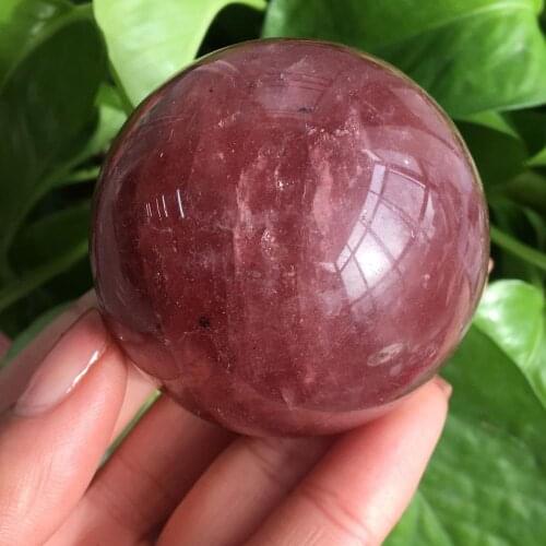 Wholesale Natural Strawberry Quartz Ball Crystal Sphere Healing Chakra Mineral Feng Shui Spheres Stone Home Decoration Gifts