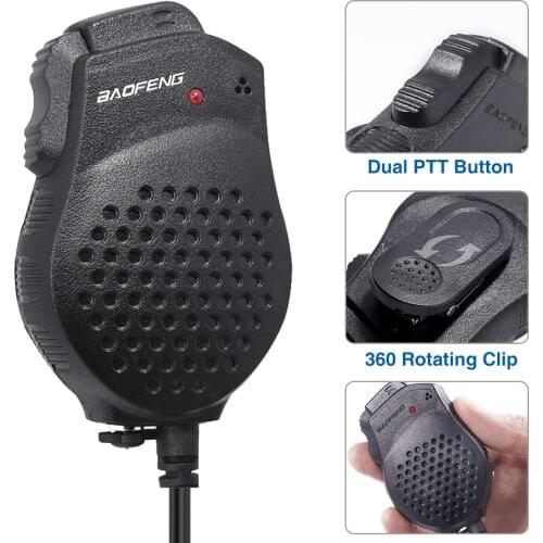 Original 2 Dual PTT Speaker Mic Microphone For Baofeng UV-82 UV-82Plus GT-5TP Portable Radio Walkie Talkie BF-UV82 Two Way Radio
