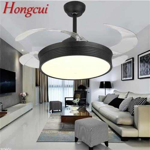 Hongcui Ceiling Fan Light Invisible Lamp With Remote Control Modern Simple LED For Home Living Room