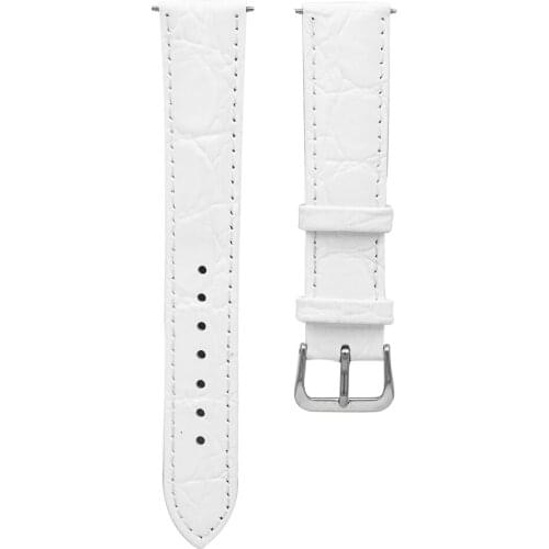 YQI 16mm 17mm 18mm 19mm 20mm Watch Strap Genuine Leather Band Watch Women with Stainless Steel Buckle White
