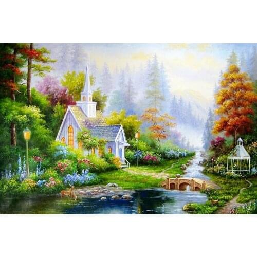Romantic house The wooden puzzle 1000 pieces ersion jigsaw puzzle white card adult childrens educational toys