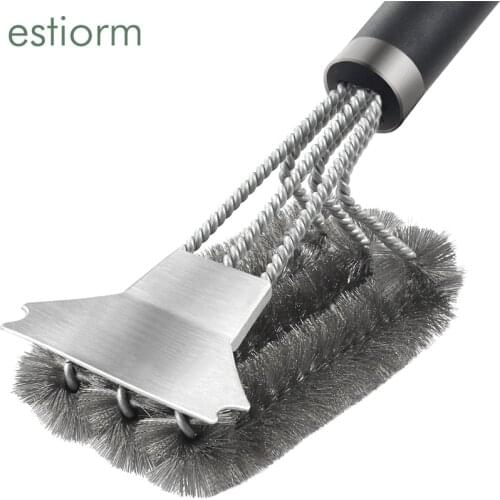 Grill Brush and Scraper,18 inch stainless steel Wire Barbecue cleaning brush,BBQ cleaner for Weber Gas/Charcoal Grilling Grates