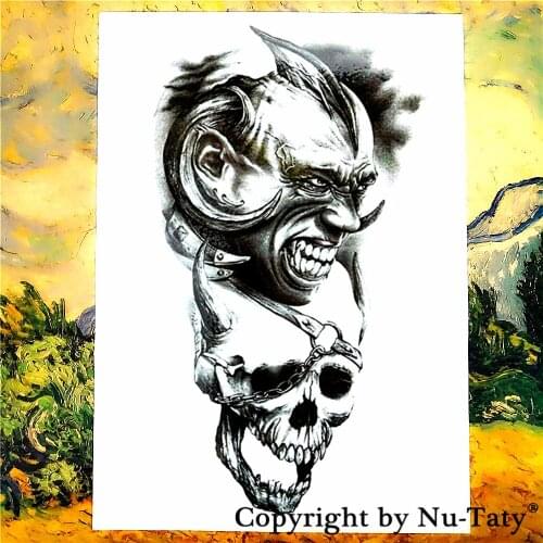 SHNAPIGN Halloween Devil Temporary Tattoo Body Art Flash Tattoo Stickers 21*15cm Waterproof Car Styling Home Decor Wall Sticker
