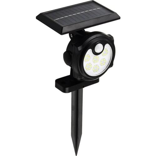 LED COB Outdoor Solar Lights Three Head Lighting Lawn Ground Lamp PIR Motion Sensor Landscape Spotlights Garden Outdoor Lights
