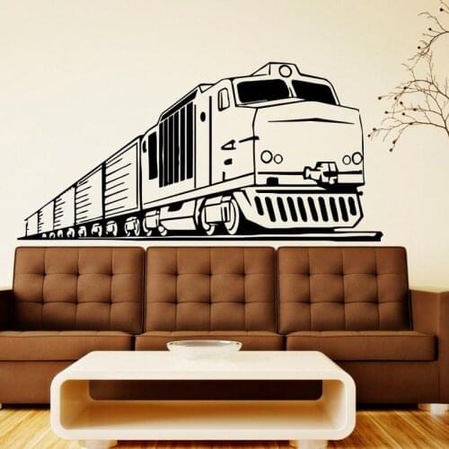 ZOOYOO Train Wall Vinyl Decal Locomotive Wall Sticker Interior Home Bedroom Nursery Kids Decor