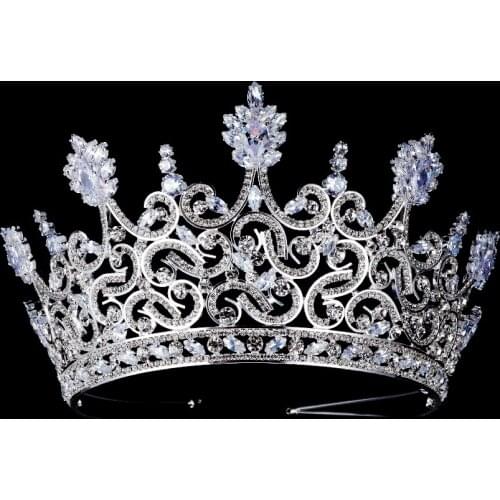 High-grade Shiny Cubic Zirconia Inlaid Crown Luxury Bridal Tiaras Elegant Danisa Wedding Jewelry