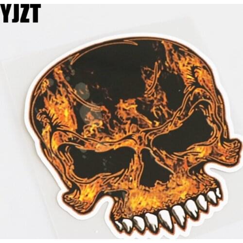 YJZT 10.5CM*12.7CM Wonderful Golden Skull PVC Car Styling Car Sticker Decal 13-1146