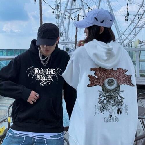 Womens Hoodie Dark Streetwear Y2K Hoodie Evil Eye Printed Harajuku Fall/Winter Long Sleeve Pullover Top Oversized Sweatshirt