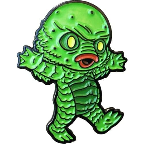 Creature Lagoon Gill Man Brooch Underwater Mystery Badge aquatic killer Enamel Pin Horror Movie Themd Decor