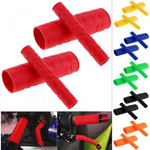 1 Pair 106 MM Universal Soft TRP Motorcycle Handle Grips with Pattern and 2 Pcs Handbrake Covers for Motorcycle