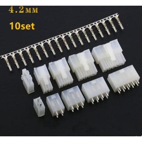 10set 5557/5569 PCB connector Set Kits 4.2mm male female socket plug Straight needle base + rubber shell + terminal