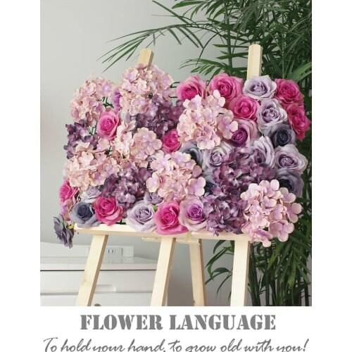 10pcs/lot (60x40cm)High Quality Hydrangea Rose Flower Wall Wedding Backdrop Fantastic Floral Arrangements Free Shipping