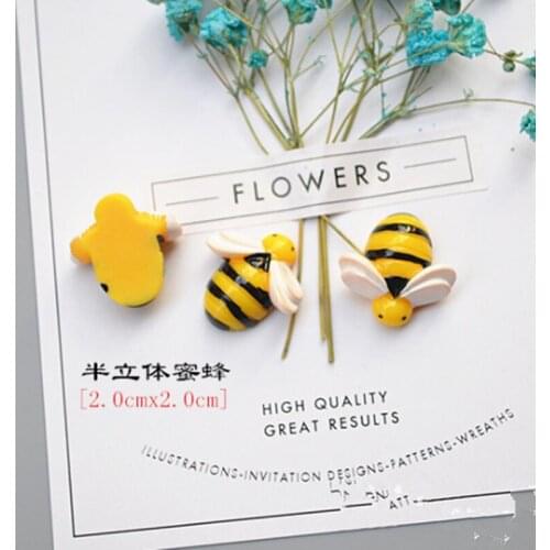 10pcs /lot Cute flatback resin bee Cartoons Animal Decoration Crafts For DIY Jewelry Materials