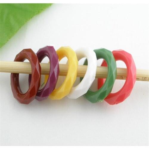 15 Pcs CCB Plastic Knitting Accessories Stitch Markers Circle Ring Mixed Multicolor DIY Craft Sewing Hooks Handmade 11mm(3/8")