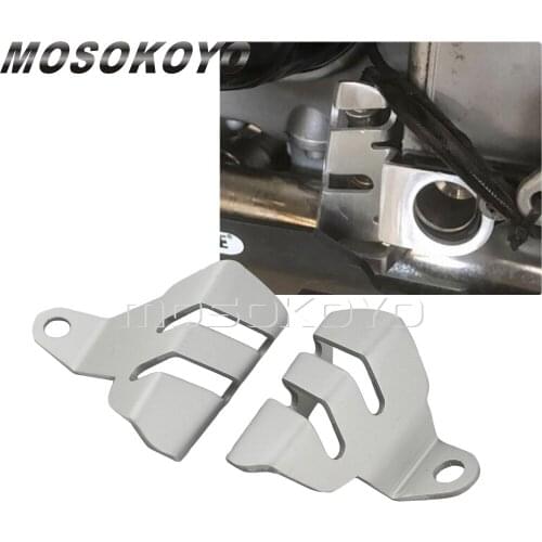 2pcs Motorcycle Silver Oxygen Sensors Guard Protection Left and Right Side Cover For BMW R Nine T R9T 2014-2018