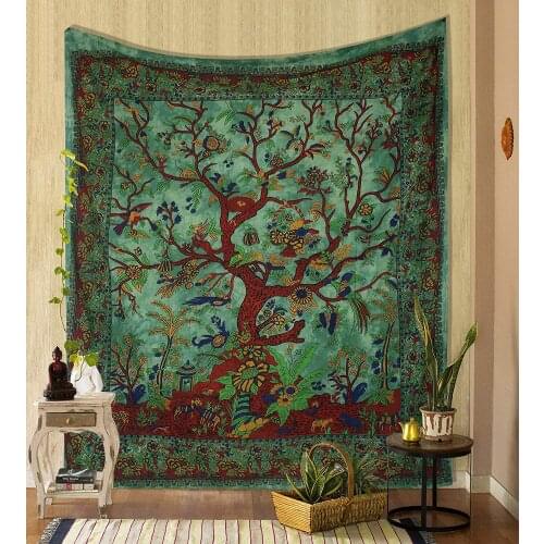 2021 Latest Tree of Life Wall Decor Picnic Mat Bedspread Sheet Wall Decoration Room Decor Tapestry Art Hippie Bedroom Blanket
