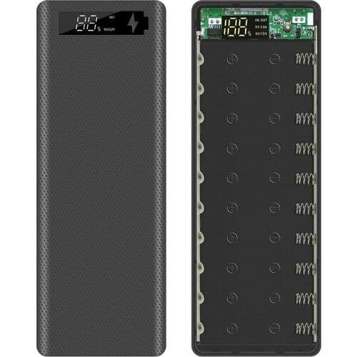 30000mAh Micro Type C Dual USB Ports DIY Powerbank Case 10*18650 Battery Digital Display Power Bank Kit External Charger Box