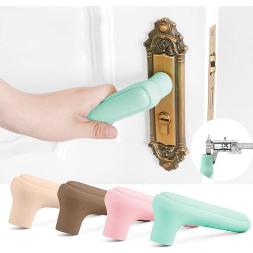 4pcs Thicken Silicon Door Lock Handle Cover Anti-Collision Anti-Static Wall Mute Crash Pad Cushion Silencer Door Stopper