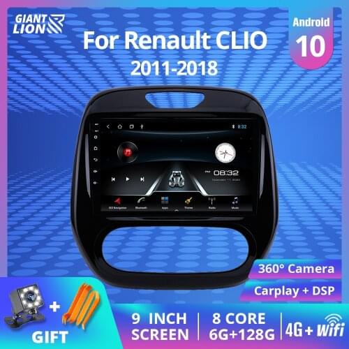 9'' IPS 2DIN Android 9.0 Car Multimedia Auto Radio For Renault Captur CLIO 2011 2014 2015 2016-2018 Samsung QM3 Manual A/C DVD