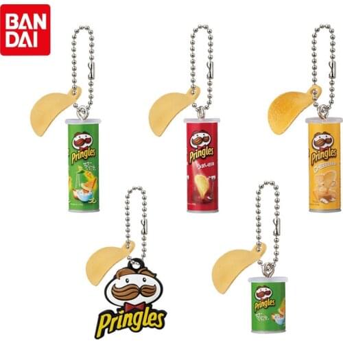Bandai Genuine Gashapon Cute Mini Canned Potato Chips Snacks Props Keychain Pendant Gacha Toys Gifts for Children