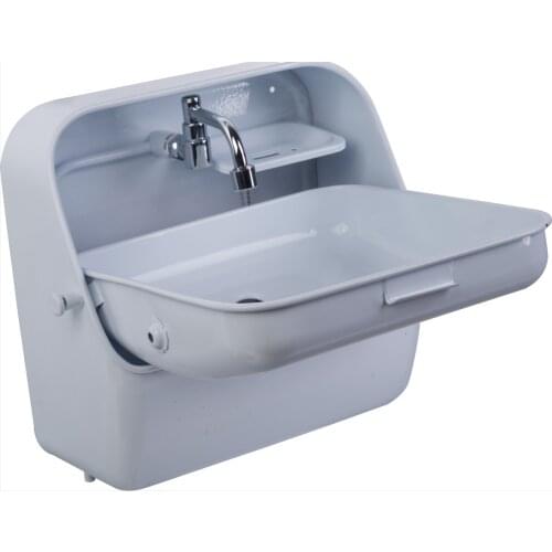 RV Boat White Painted Folding Sink with Integrated Tap 370*390*180/375mm GR-595W