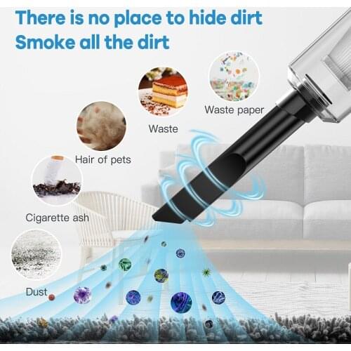 5500Pa 120W Wireless Car Vacuum Cleaner USB Rechargeable Portable LED Lighting Strong Car Vacuum Cleaner Car/Home Dual-Use