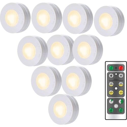 Close Wardrobe Stair Hallway Night Lamp LED Puck Lights 2 Colors Wireless Dimmable Touch Sensor Under Kitchen Cabinets Lights