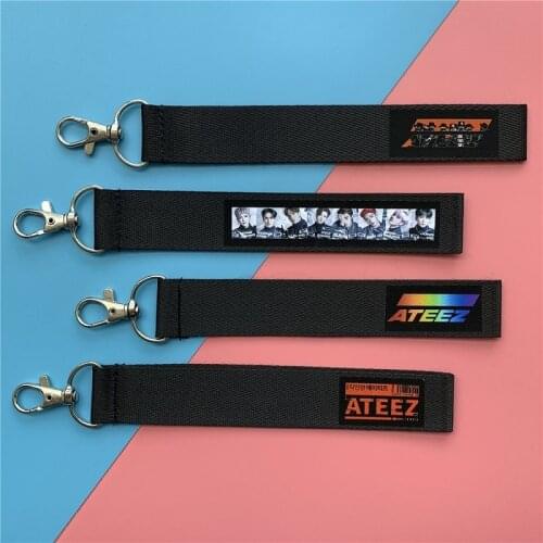 KPOP ATEEZ Mobile Phone Rope Name Strip JONGHO Keychain ATINY Mobile Phone Bag Pendant Key Ring Mobile Phone Chain
