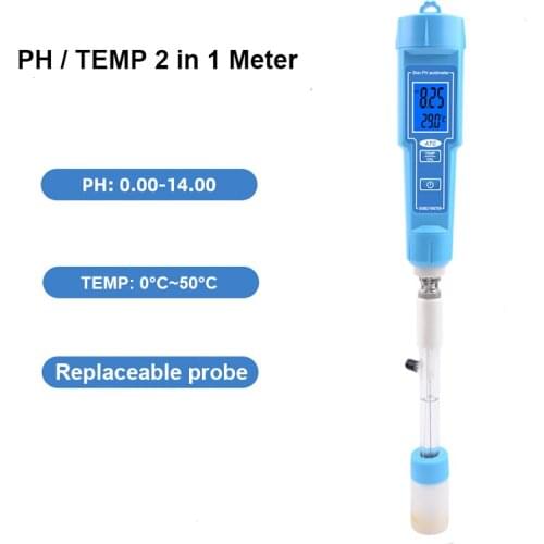 Digital Pen Type PH TEMP Meter Acidimeter Replaceable PH Probe ATC Water Quality Tester for Loose Soil Cheese Creams Drink Water