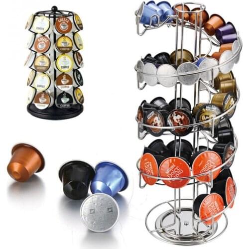 Coffee Pod Holder Revolving Capsule Stand for Tassimo Dolce Gusto & Nespresso