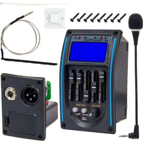 Equalizer EQ 5-band Acoustic Guitar Piezo Pickup Tuner System & Microphone