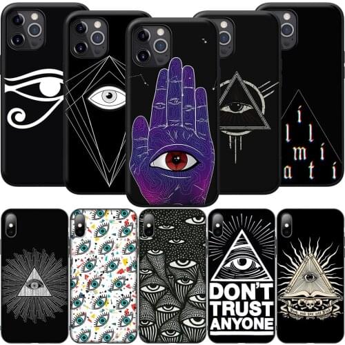 GX190 Pyramid All Seeing Evil Eye Silicone Soft Case for iPhone 12 Mini 11 Pro XS Max XR X 8 7 6 6S Plus 5 5S SE 2020
