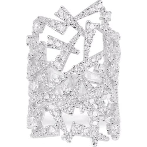 【MeibaPJ】Fashion Luxury Brand S925 Sterling Silver Silver Festival Ring Micro Cubic Zirconia Stones Fine Jewelry